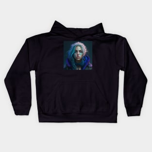 lightning Cyberpunk girl Kids Hoodie